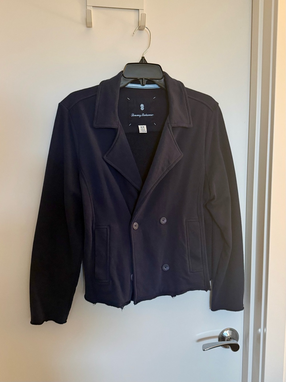 Tommy Bahama cropped terry pea coat